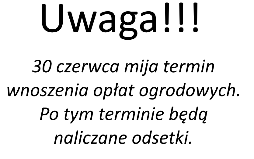 termin oplat ogrodowych